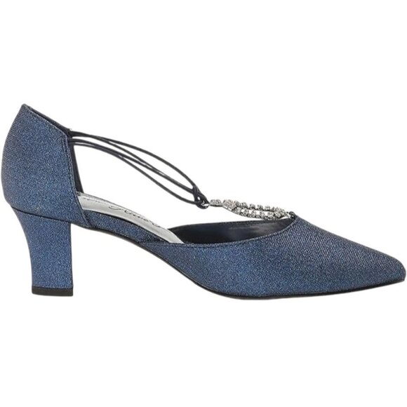 Easy Street Women's Navy Blue Glitter Heel Size 8.5 New - Picture 7 of 12